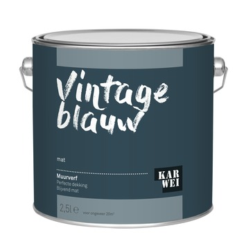 KARWEI vintage blauw mat 2,5 liter kopen? muurverf-kleur | Karwei