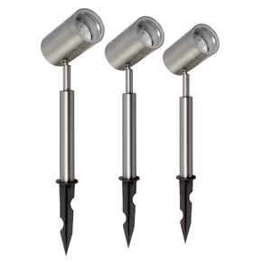 Ranex Reno LED tuinverlichting 3X9X0,06W geborsteld rvs 3 stuks