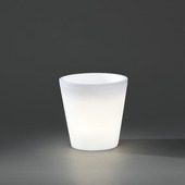 Konstsmide verlichte bloempot Assisi warmwit 28cm opaal