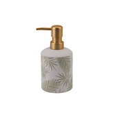 Allibert Oural zeepdispenser keramiek wit met bladerenprint