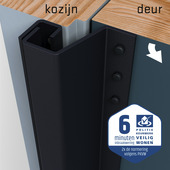 SecuStrip Plus Anti-Inbraakstrip Achterdeur RAL 7021 (Zwart Grijs) terugligging 0-6 mm 230 cm