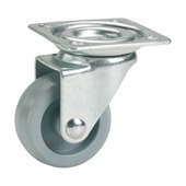 Zwenkwiel plastic met plaatbevestiging 45mm tot 40kg