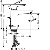hansgrohe Talis E éénhendel wastafelkraan met waste Brons