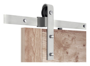 Schuifdeursysteem industrieel RVS complete set met hangrollen