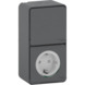 Schneider Electric Mureva Styl combinatie wandcontactdoos/wisselschakelaar IP55 antraciet