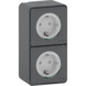 Schneider Electric Mureva Styl wandcontactdoos 2-voudig verticaal IP55 antraciet