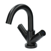 Aqualino Fortore 2-knops wastafelkraan met waste Zwart