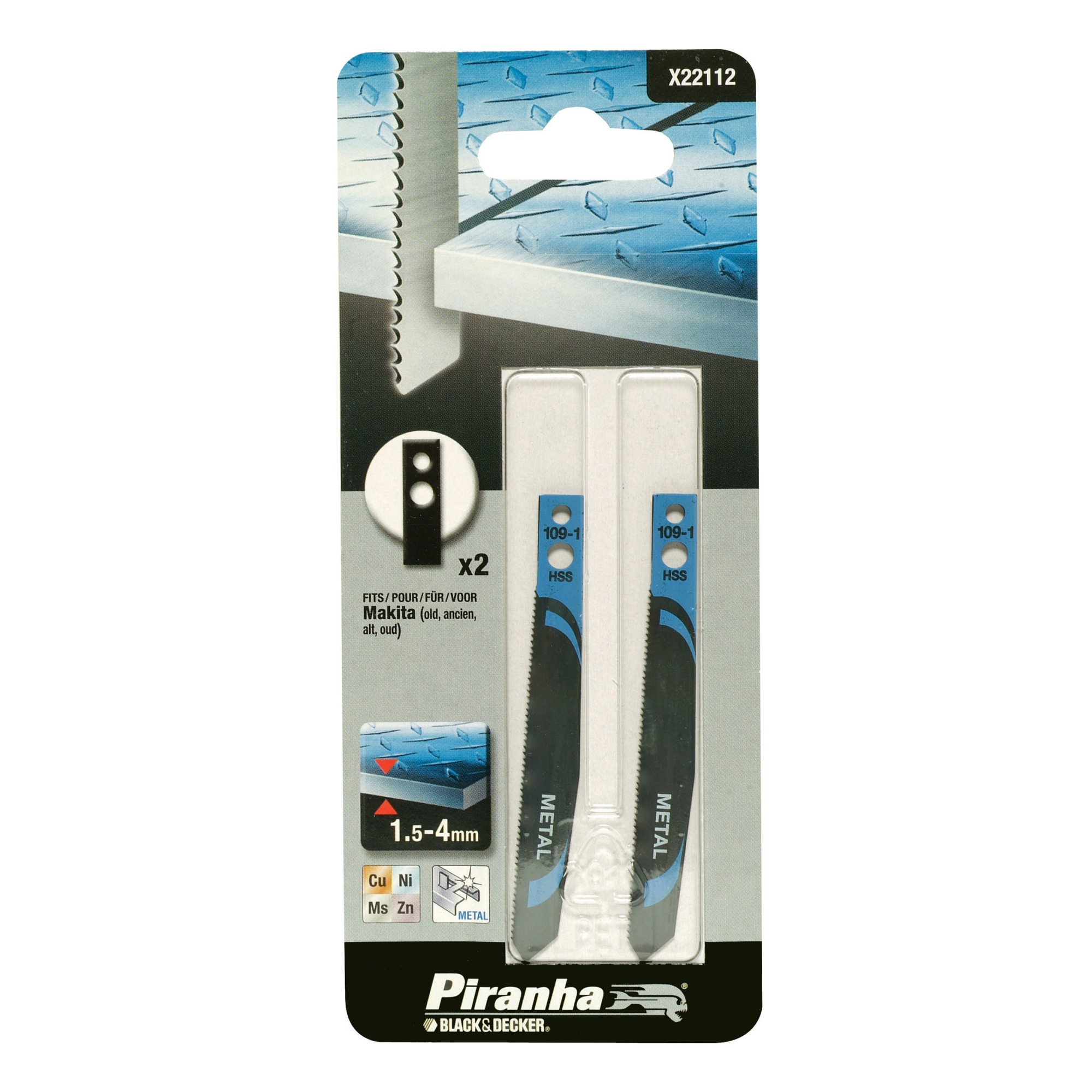 Piranha Decoupeerzaagblad X22112 Voor Oude Makita Schacht 2 Stuks Metaal piranha kopen in de aanbieding