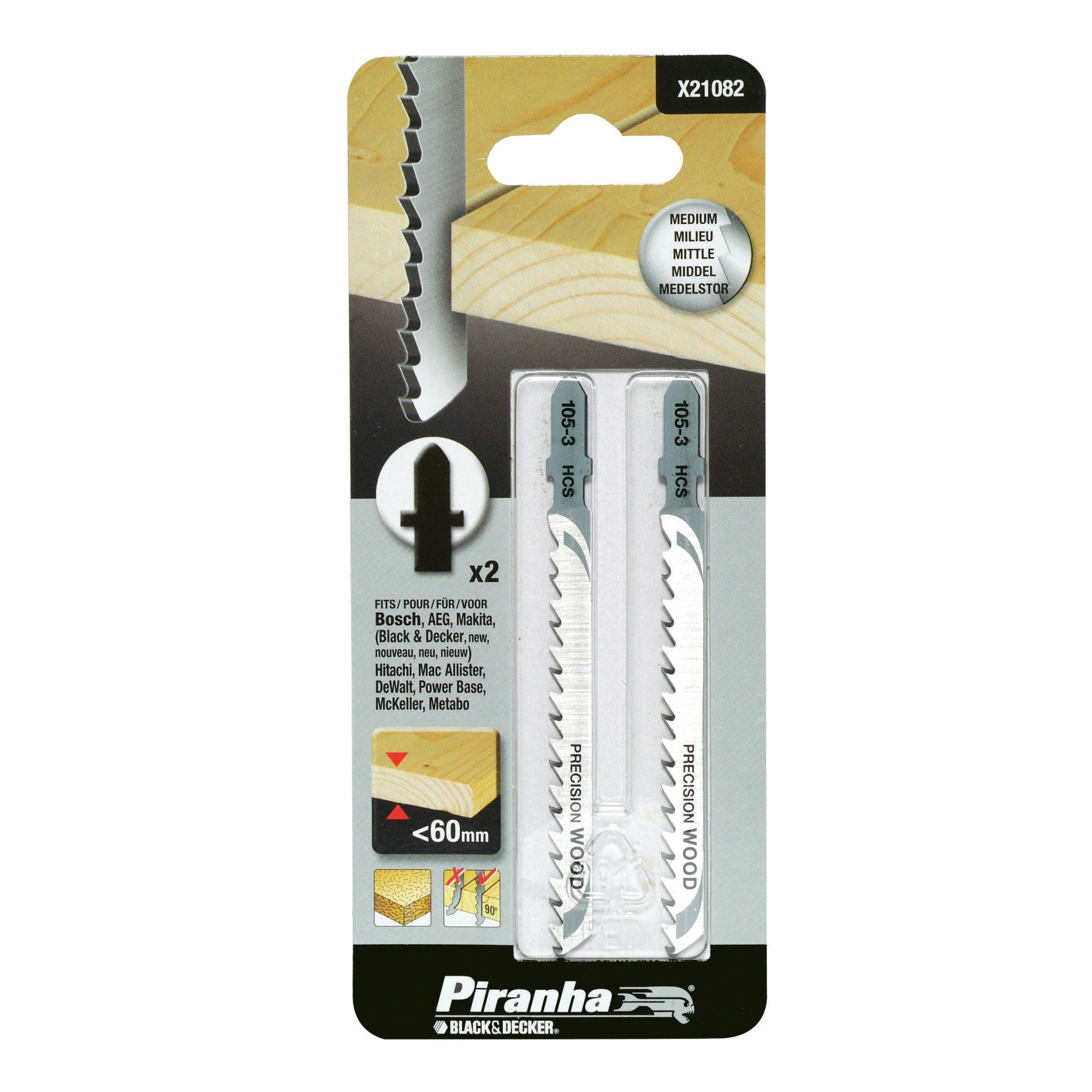 Piranha Decoupeerzaagblad X21082 Je Schacht 2 Stuks Voor Hout piranha kopen in de aanbieding