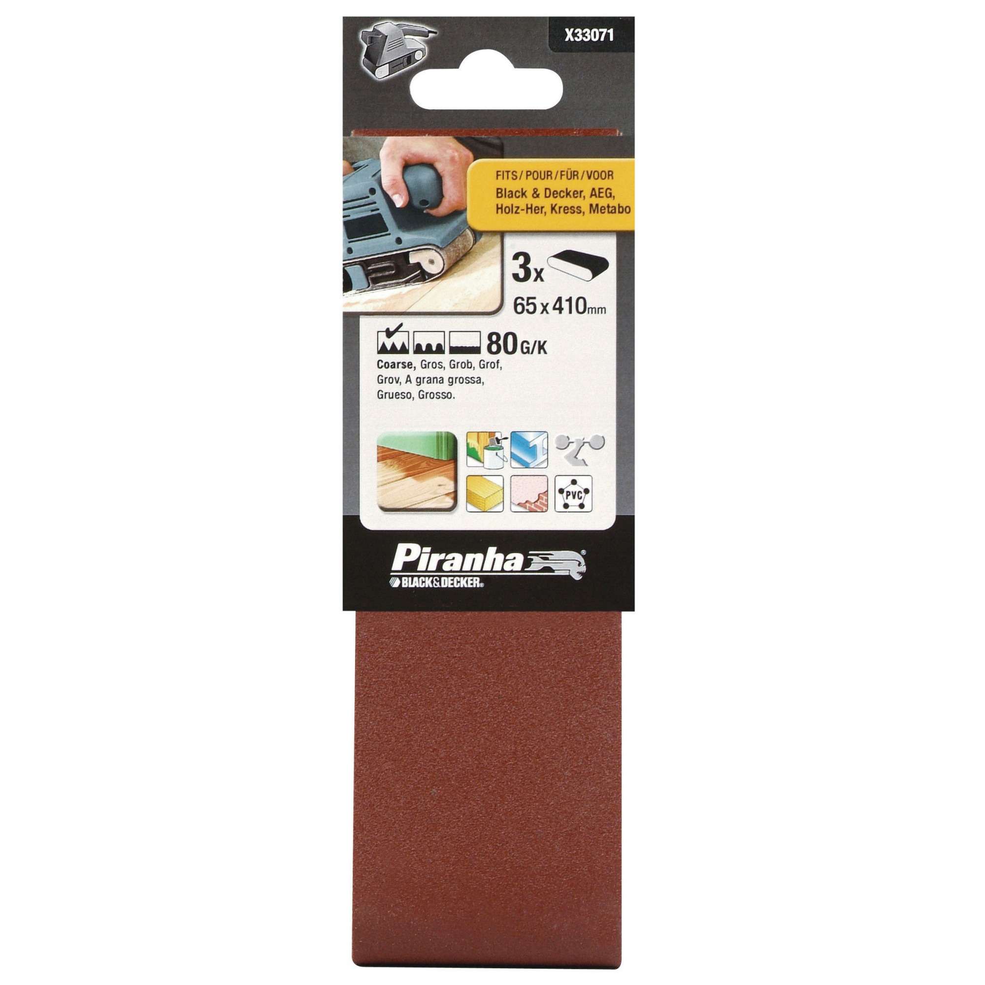 Piranha Schuurband X33071 K80 410X65 Mm 3 Stuks piranha kopen in de aanbieding