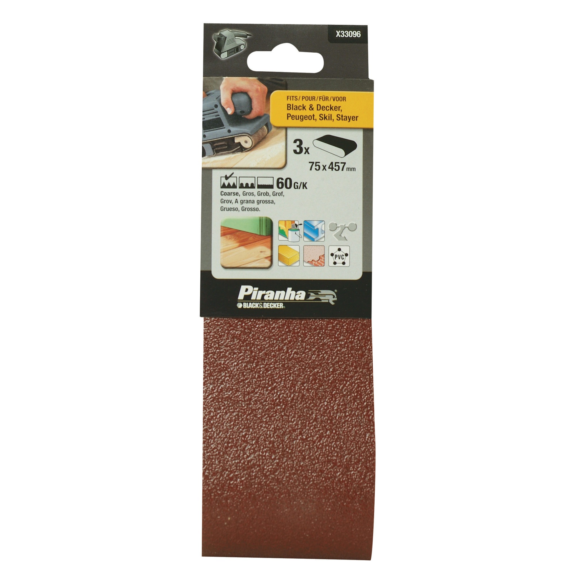 Piranha Schuurband X33096 K60 457X75 Mm 3 Stuks piranha kopen in de aanbieding