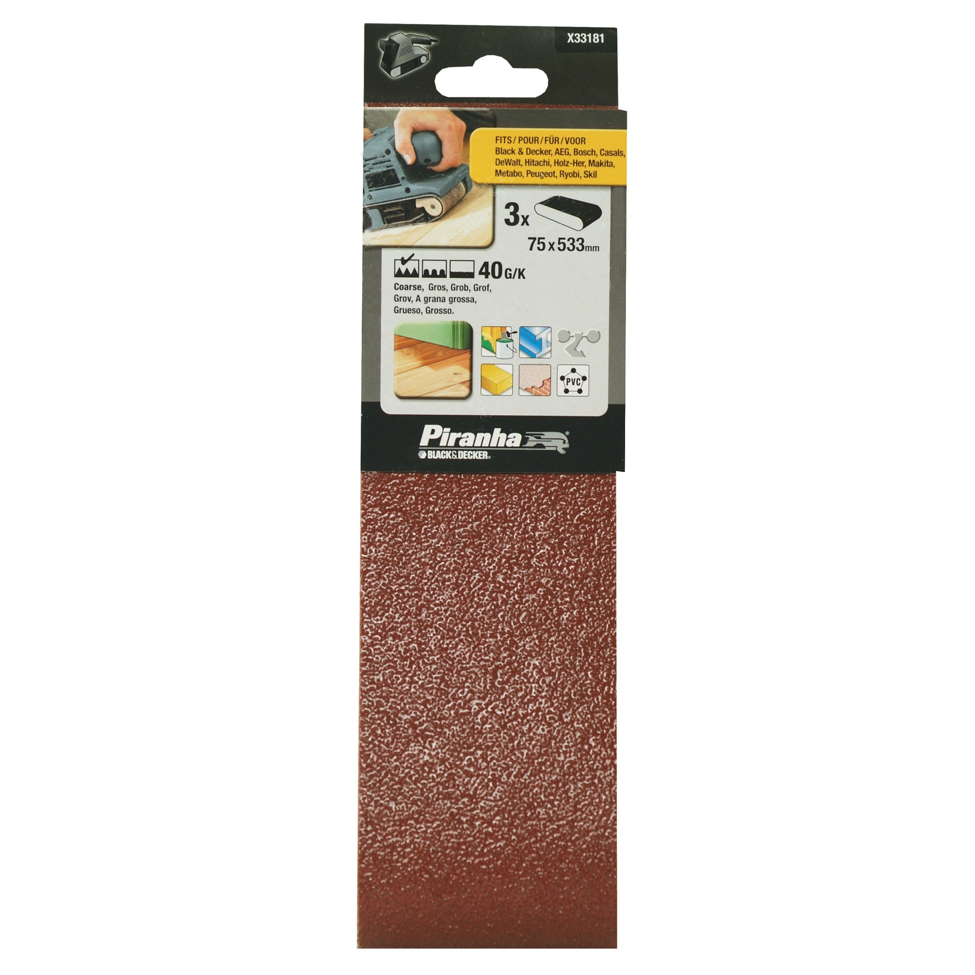 Piranha Schuurband X33181 K40 533X75 Mm 3 Stuks piranha kopen in de aanbieding