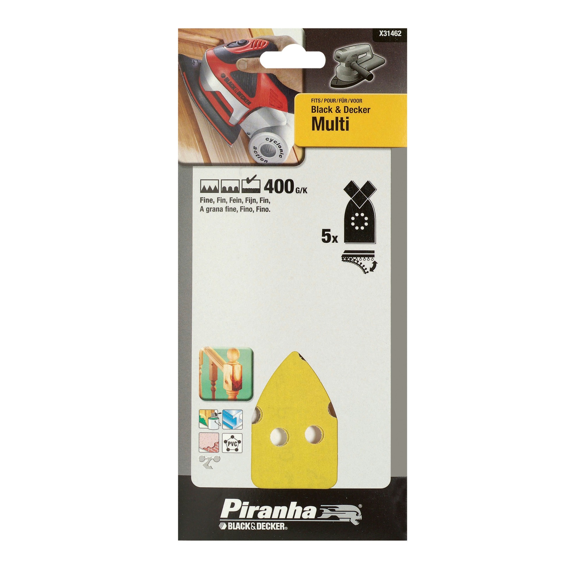 Piranha Schuurpapier X31462 K400 5 Stuks Voor Bd Multi Schuurmachine piranha kopen in de aanbieding