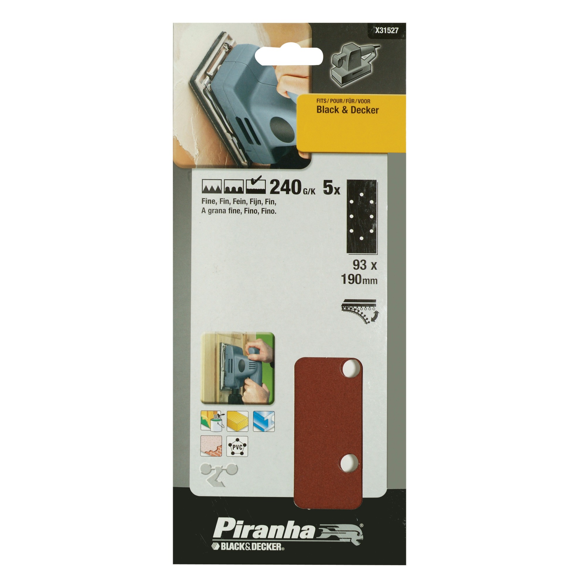 Piranha Schuurpapier X31527 13 Vel K240 187X93 Mm 5 Stuks piranha kopen in de aanbieding
