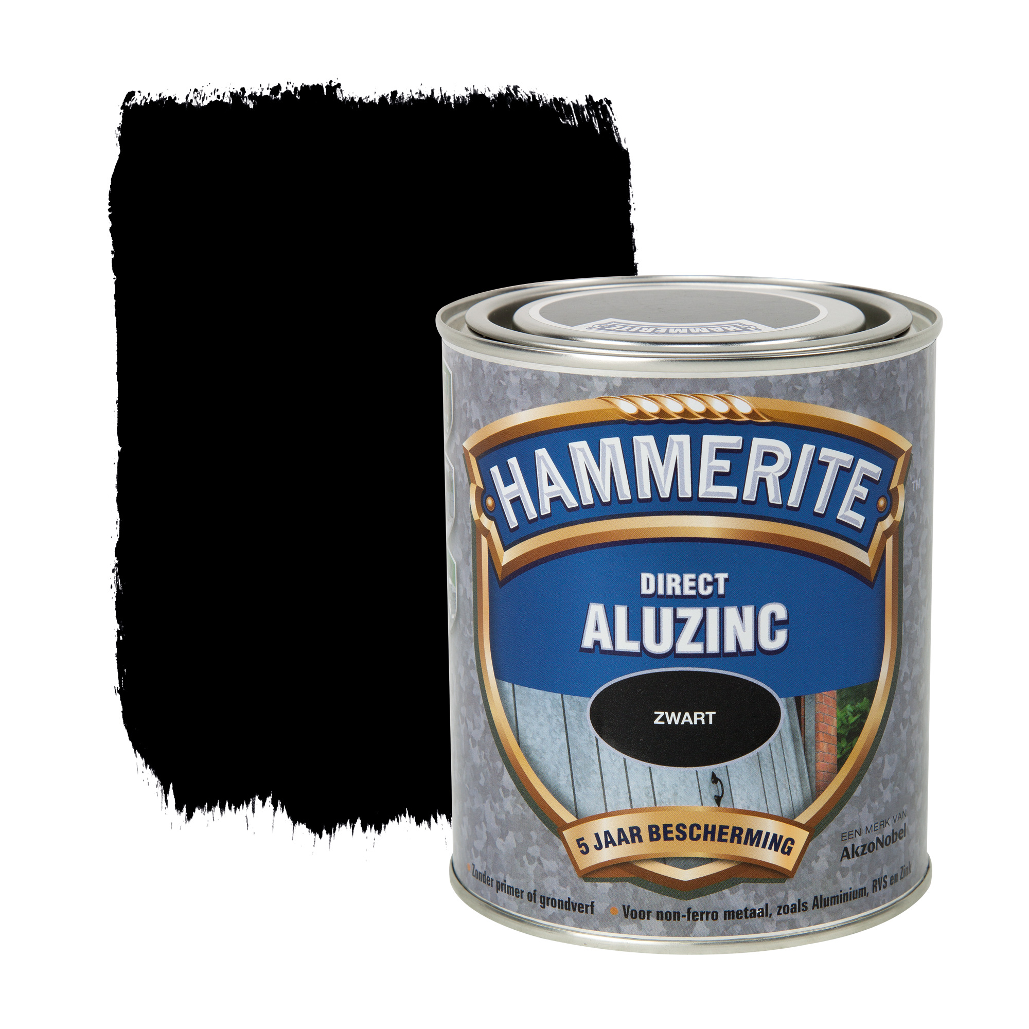 Hammerite Direct Aluzinc Metaallak Zwart 750 Ml hammerite kopen in de aanbieding