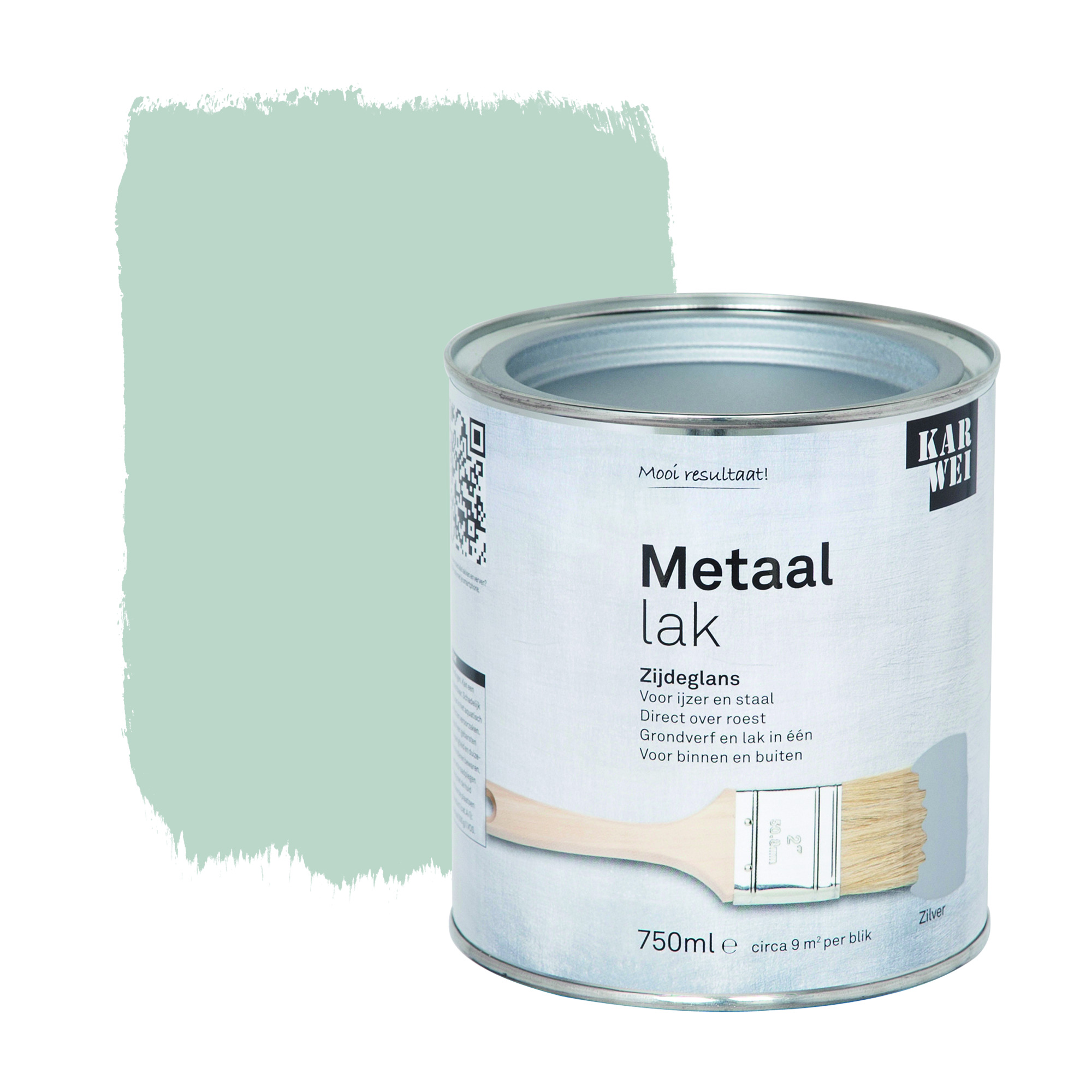 Karwei Metaallak Zijdeglans Zilver 750 Ml karwei kopen in de aanbieding