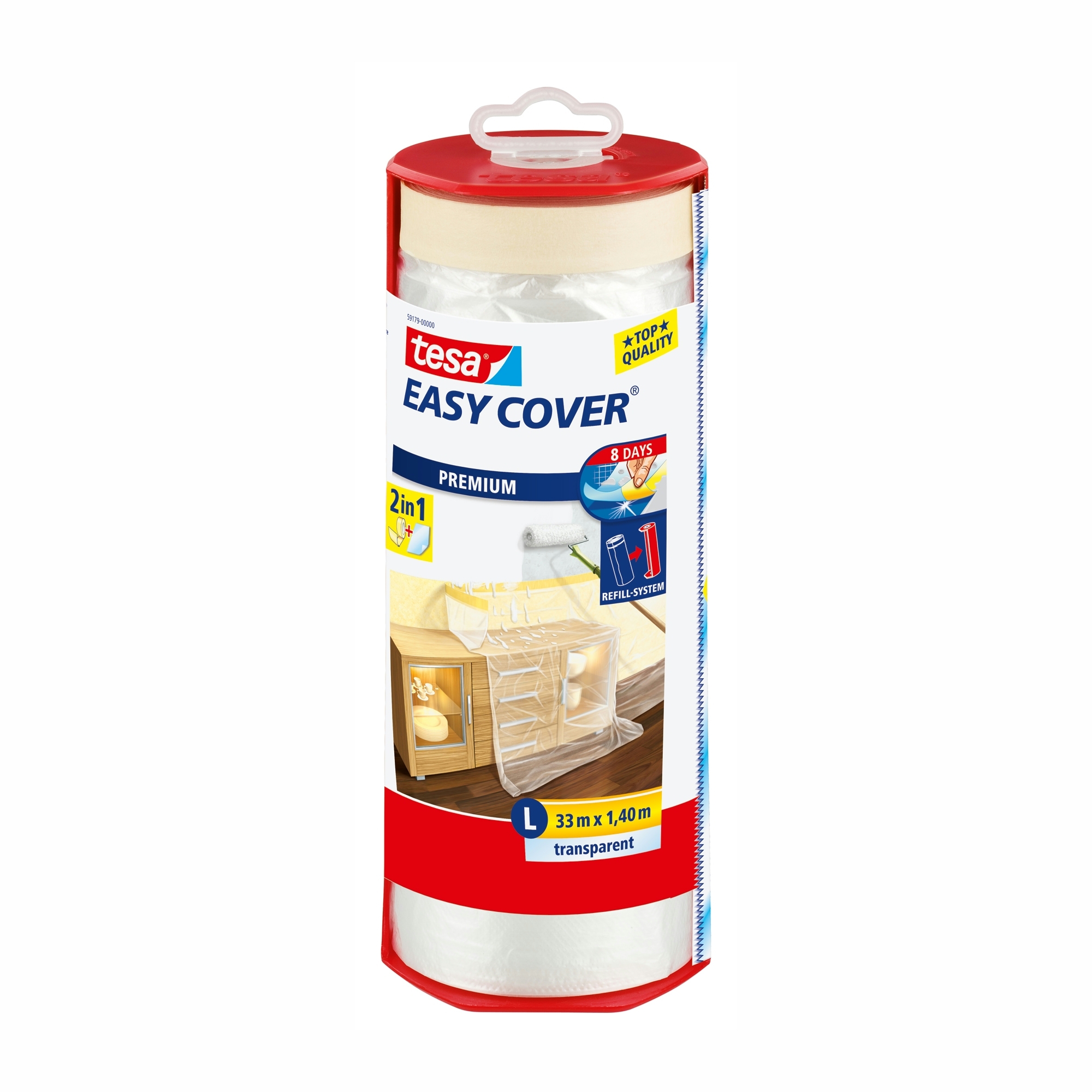 Tesa Easy Cover L 2 In 1 Afdekfolie In Dispenser 33Mx14M tesa kopen in de aanbieding