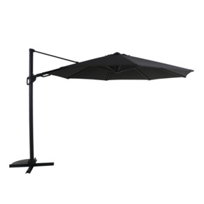Handson zweefparasol Menorca zwart Ø 350 cm met hendel