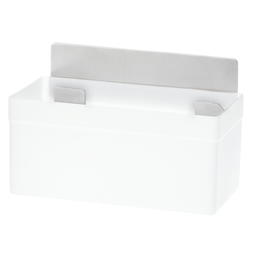 Tesa Powerstrips douchebakje wit met rvs