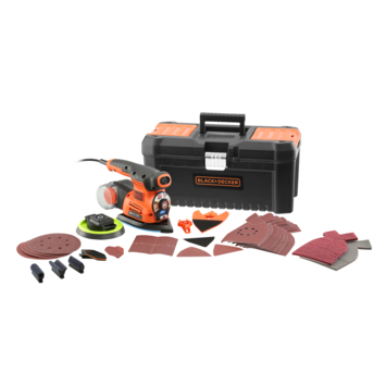 Black+Decker multischuurmachine 4in1 KA280LKA-QS 220 W met 21 accessoires in koffer kopen? Schuurmachines | Karwei
