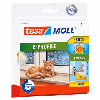 Tesa Tochtband E-profiel zelfklevend wit 6m