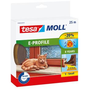 Tesa Tochtband E-profiel zelfklevend bruin 25m