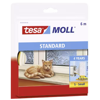 Tesa Tochtband I-profiel zelfklevend wit 6m