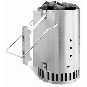 Weber brikettenstarter staal zilver 20,5 x 32 cm