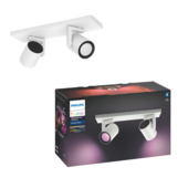 PHILIPS HUE Meranti Opbouwspot met 1 Lichtpunt GU10 (Wit) Warm tot Koelwit Licht | Incl. 1 Hue Dimmer Switch, Hue White Ambiance