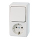 Schneider Electric Merten Contura Opbouw combi wandcontactdoos/wissel RA wit
