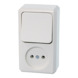 Schneider Electric Merten Contura Opbouw combi wandcontactdoos/wissel wit