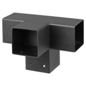 Paalhouder voor pergola T-verbindingsstuk 4-kants 9x9 cm zwart
