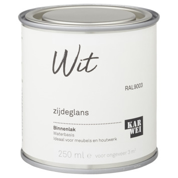 Karwei binnenlak zijdeglans 250 ml wit