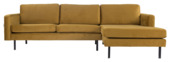 Chaise longue Fali rechts fluweel okergeel
