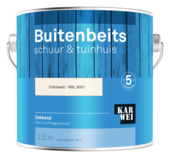 KARWEI buitenbeits schuur & tuinhuis dekkend RAL 9001 crème wit 2,5 liter