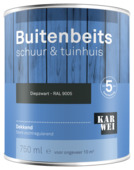 KARWEI buitenbeits schuur & tuinhuis dekkend RAL 9005 diepzwart 750 ml