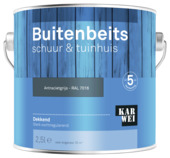 KARWEI buitenbeits schuur & tuinhuis dekkend RAL 7016 antracietgrijs 2,5 liter