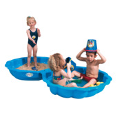 Zandbak schelp blauw 2-delig
