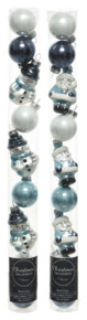 Kersthanger figuur mini glas blauw wit