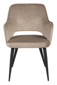 KARWEI eetkamerstoel Puck beige fluweel polyester met armleuning
