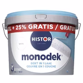 Histor Monodek muurverf wit 10 liter + 25% gratis