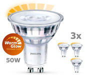 Philips LED spot GU10 50W 3 stuks warmglow dimbaar