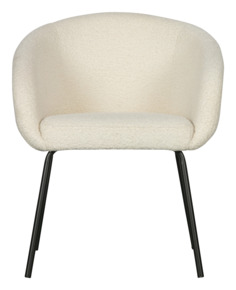 WOOOD eetkamerstoel Noelle off-white bouclé stof