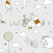 Papierbehang Winnie the pooh - Omhoog en weg (dessin 108594)
