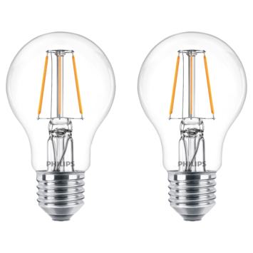 Philips LED peer E27 60W 2 stuks filament helder niet dimbaar