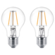 Philips LED peer E27 60W 2 stuks filament helder niet dimbaar