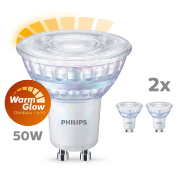 neerhalen Verslijten Bij wet Philips LED spot GU10 50W 2 stuks warmglow dimbaar kopen? alle-lampen |  Karwei