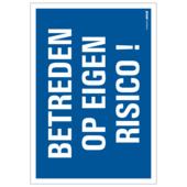 Pickup Combibord 23x33 cm Betreden op eigen risico