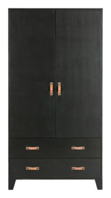 WOOOD kledingkast Dian grenen zwart 180x94x40 cm