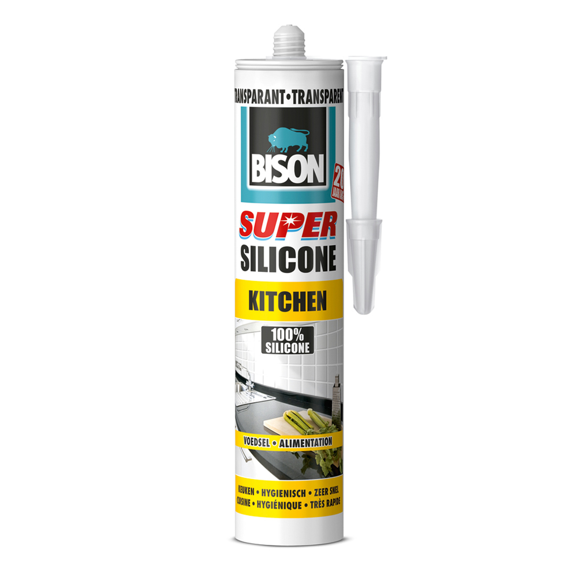 Bison Super Silicone Kitchen Transparant Koker 300 Ml bison kopen in de aanbieding